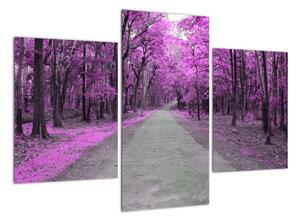 Moderní obraz - fialový les (90x60cm)