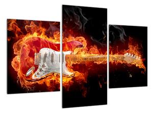 Obraz - kytara v ohni (90x60cm)