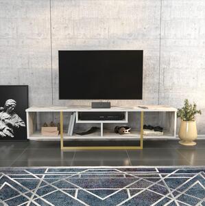TV stolek/skříňka Aslana 150 (zlatá + bílá)