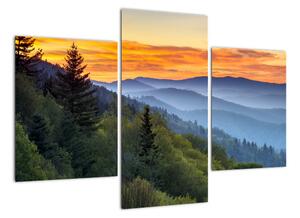 Obraz horské krajiny při západu slunce (90x60cm)