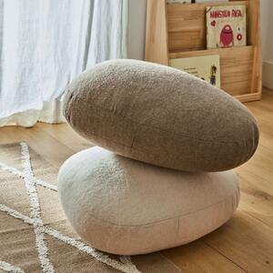 Hnědý vlněný sedací polštář Kave Home Gaby 55 cm