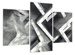 Abstraktní černobílý obraz (90x60cm)