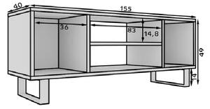 Stolek pod televizi 155 cm AVIOR - dub craft / černý