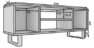 Stolek pod televizi 135 cm AVIOR - dub craft / černý