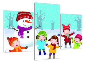 Obraz dětí na sněhu (90x60cm)