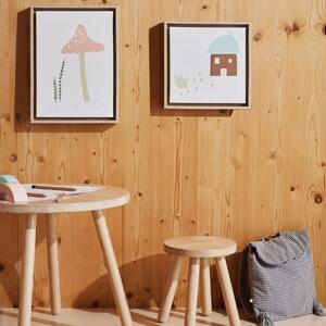 Set dvou obrazů Kave Home Leshy s motivem domku a houby