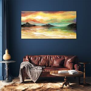 Obraz na skle Obraz na skle Abstrakce vlny západu slunce