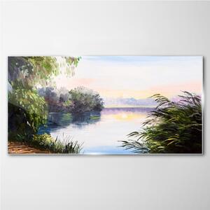 Obraz na skle Obraz na skle Jezero Sunset