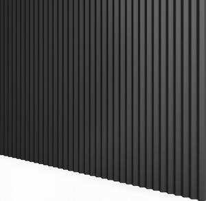 Designový panel s mikrolamelami, černý mat, 12x275 cm