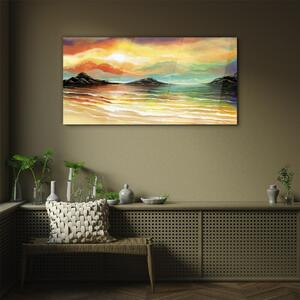 Obraz na skle Obraz na skle Abstrakce vlny západu slunce