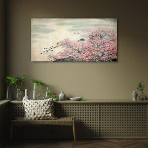 Obraz na skle Obraz na skle Kachní květiny strom