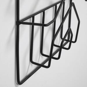 Černý kovový závěsný stojan na časopisy Kave Home Yamine 33 x 45 cm