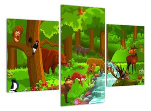 Dětský obraz: lesní příroda (90x60cm)