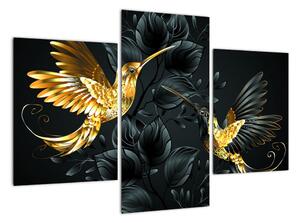 Obraz - zlatí ptáci (90x60cm)