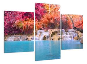 Obraz vodopádu a barevné přírody (90x60cm)
