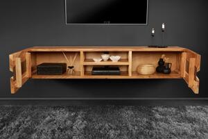 Závěsný televizní stolek AMAZONAS 160 CM masiv akácie Nábytek | Obývací pokoj | Televizní stolky