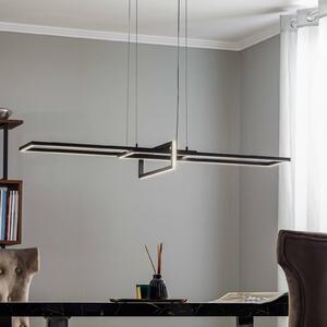 Trio Lighting LED závěsné světlo Salinas, 3 000 K, černá matná, stmívatelný, Černá, Obývací pokoj / jídelna, kov, Moderní