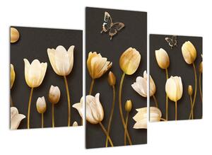 Obraz zlatých tulipánů (90x60cm)