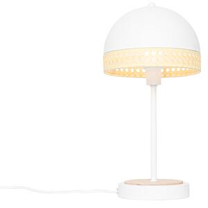 Oosterse tafellamp wit met rotan 20 cm - Magna Rotan