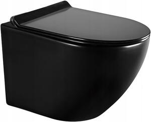 Mexen Lena WC mísa Rimless, WC sedátko se zpomalovacím mechanismem, Slim, duroplast - černá - 30224070