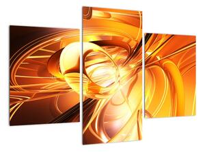 Oranžový abstraktní obraz (90x60cm)