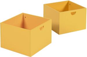 Set dvou hořčicově žlutých lakovaných úložných boxů Kave Home Nunila 36 x 25 cm
