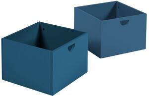 Set dvou modrých lakovaných úložných boxů Kave Home Nunila 36 x 25 cm