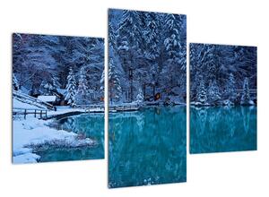 Obraz zimního jezera (90x60cm)