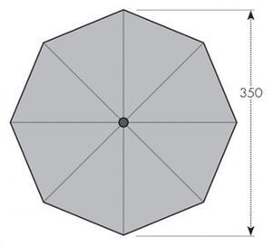 Doppler ALU WOOD 3,5 m - slunečník s klikou s ULTRA UV ochranou : Desén látky - 846