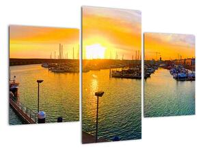 Obraz přístavu při zapadajícím slunci (90x60cm)