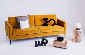 Nordic Design Žlutá sametová dvoumístná pohovka Vegas 180 cm