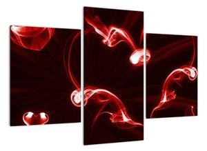 Abstraktní obraz - červené srdce (90x60cm)