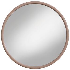 Zrcadlo na zeď do pokoje ložnice koupelny předsíně kulaté v rámu KUBA - kruh Ø 40 cm v béžovém plastovém rámu 150-291