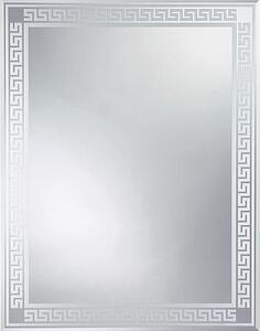 AMIRRO Zrcadlo na zeď do pokoje do ložnice do předsíně a na chodbu na dveře nástěnné závěsné dekorativní ARNOŠT 64 x 82 cm s fazetou a s potiskem - meandr 226-285