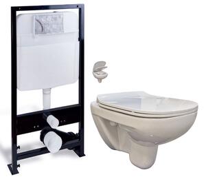 PRIM - předstěnový instalační systém bez tlačítka+ WC bez oplachového kruhu Edge + SEDÁTKO PRIM_20/0026 X EG1