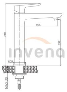 Invena SIROS BU-90-W04-A Umyvadlová baterie vysoká, černá - Invena