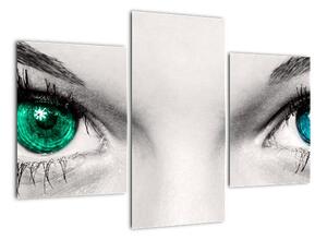 Obraz - detail zelených očí (90x60cm)