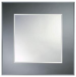 AMIRRO Fazetované zrcadlo na zeď do pokoje ložnice dekorativní TOMÁŠ 60 x 60 cm s šedým zrcadlovým podkladem 701-039