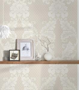 A.S. Création | Vliesová tapeta na zeď Luxury Wallpaper 30544-1 | 0,52 x 10 05 m | bílá, metalická, krémová