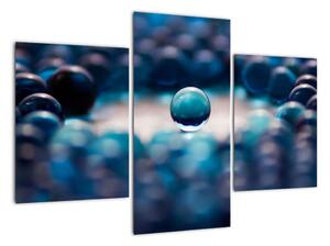 Obraz modré skleněné kuličky (90x60cm)