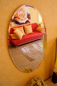 AMIRRO Zrcadlo na zeď do pokoje ložnice koupelny tvarové JASPIS 60 x 100 cm - elipsa s fazetou 20 mm 710-112