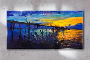 Obraz na skle Obraz na skle Abstrakce Pier Sunset