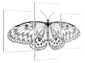 Černobílý motýl (90x60cm)