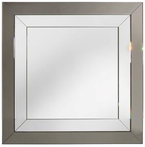 AMIRRO Zrcadlo na zeď do pokoje ložnice dekorativní DUO 80 x 80 cm se šedými a stříbrnými fazetovanými lištami 711-195
