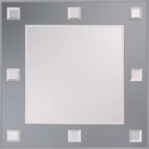 AMIRRO Fazetované zrcadlo na zeď do pokoje ložnice dekorativní s aplikacemi MONDO 60 x 60 cm se šedými zrcadlovým podkladem a fazetkami 711-478