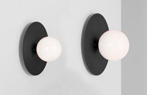 Nordic Design Černobílé skleněné nástěnné světlo Lyon S