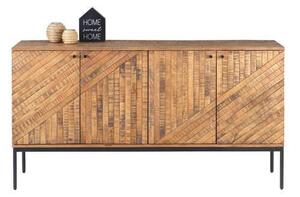 ŠIROKÁ KOMODA, staré dřevo, černá, světle hnědá, 150/78/40 cm Ambia Home - Komody na nožičkách