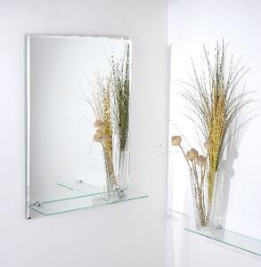 Zrcadlo do koupelny - 50 x 70 cm s poličkou a fazetou - Milano