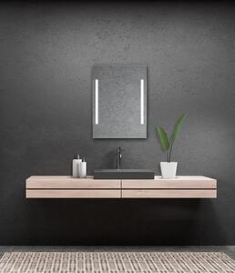Zrcadlo do koupelny s dvěma LED pruhy - 60 x 80 cm s vypínačem - Lumina White