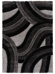 Flair Rugs Kusový koberec Indulgence Velvet Carved Grey/Black - 120x170 cm